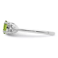 5/8 ct. t.w. Peridot Ring Rhodium-plated Sterling Silver