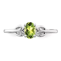 5/8 ct. t.w. Peridot Ring Rhodium-plated Sterling Silver