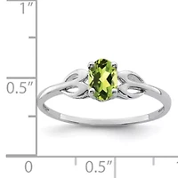 5/8 ct. t.w. Peridot Ring Rhodium-plated Sterling Silver