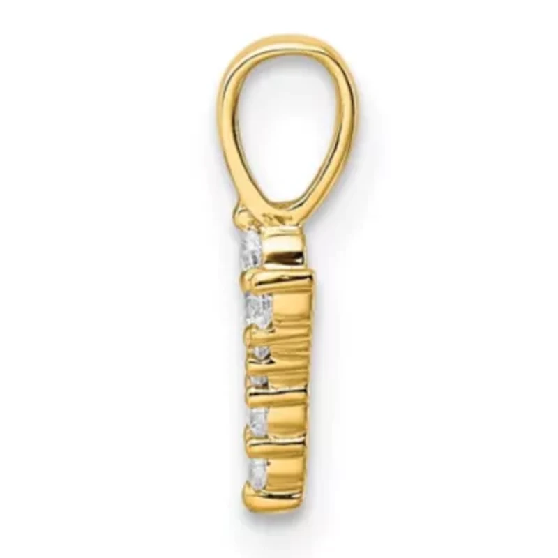 Lab Created Lab Grown Diamond VS/SI+ G+ Initial Pendant in 14K Yellow Gold