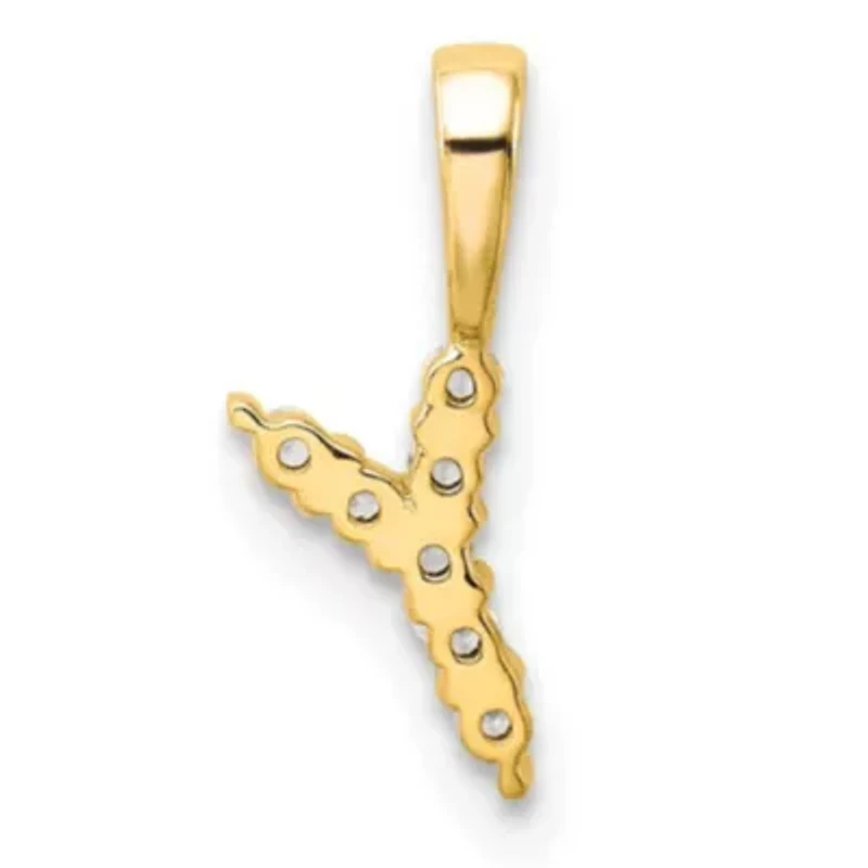 Lab Created Lab Grown Diamond VS/SI+ G+ Initial Pendant in 14K Yellow Gold