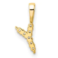 Lab Created Lab Grown Diamond VS/SI+ G+ Initial Pendant in 14K Yellow Gold