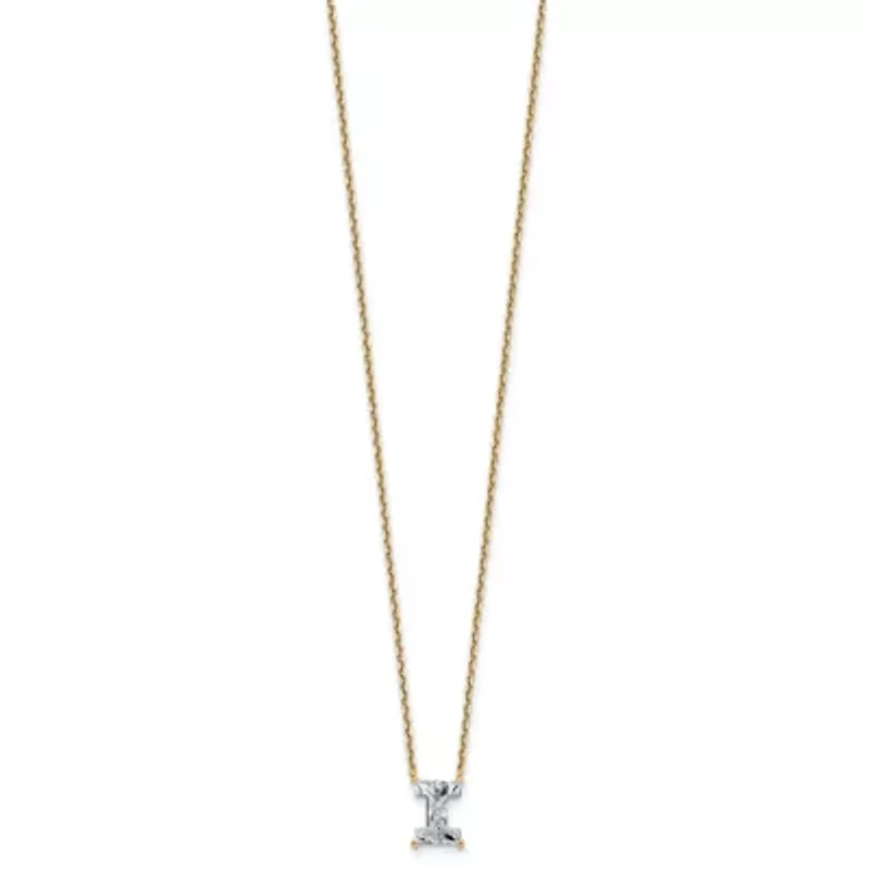 Lab Created Lab Grown Diamond VS+ F+ 18-inch Initial Necklace in 14K Yellow Gold