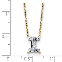 Lab Created Lab Grown Diamond VS+ F+ 18-inch Initial Necklace in 14K Yellow Gold