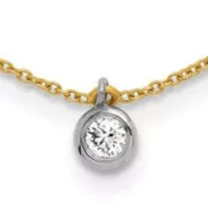 Lab Created / ct. t.w. Grown Diamond VS+ F+ Stations Necklace 18K Two-tone Gold