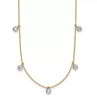 Lab Created / ct. t.w. Grown Diamond VS+ F+ Stations Necklace 18K Two-tone Gold