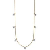 Lab Created / ct. t.w. Grown Diamond VS+ F+ Stations Necklace 18K Two-tone Gold
