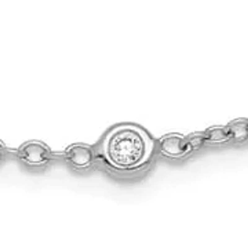 Lab Created Grown Diamond Bezel Set Polished Station Necklace Platinum