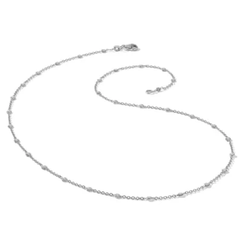 Lab Created Grown Diamond Bezel Set Polished Station Necklace Platinum