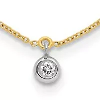 Lab Created / ct. t.w. Grown Diamond VS+ F+ Stations Necklace 18K Two-tone Gold