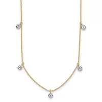 Lab Created / ct. t.w. Grown Diamond VS+ F+ Stations Necklace 18K Two-tone Gold