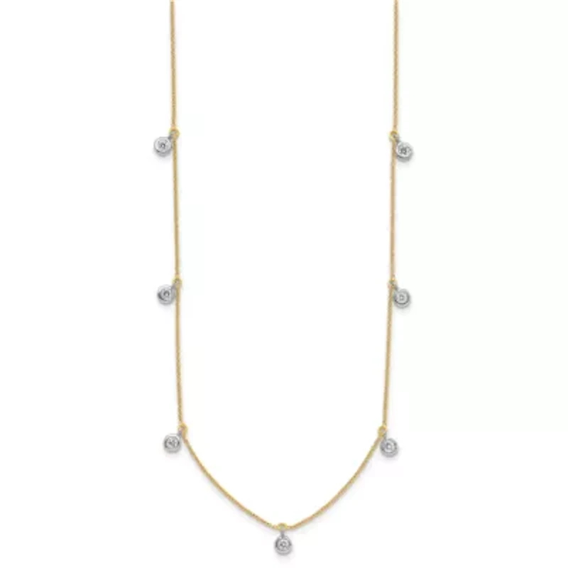 Lab Created / ct. t.w. Grown Diamond VS+ F+ Stations Necklace 18K Two-tone Gold