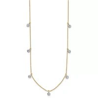 Lab Created / ct. t.w. Grown Diamond VS+ F+ Stations Necklace 18K Two-tone Gold