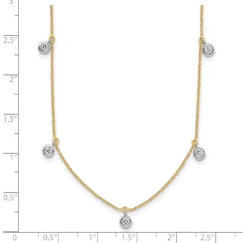 Lab Created / ct. t.w. Grown Diamond VS+ F+ Stations Necklace 18K Two-tone Gold