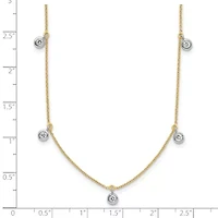 Lab Created / ct. t.w. Grown Diamond VS+ F+ Stations Necklace 18K Two-tone Gold