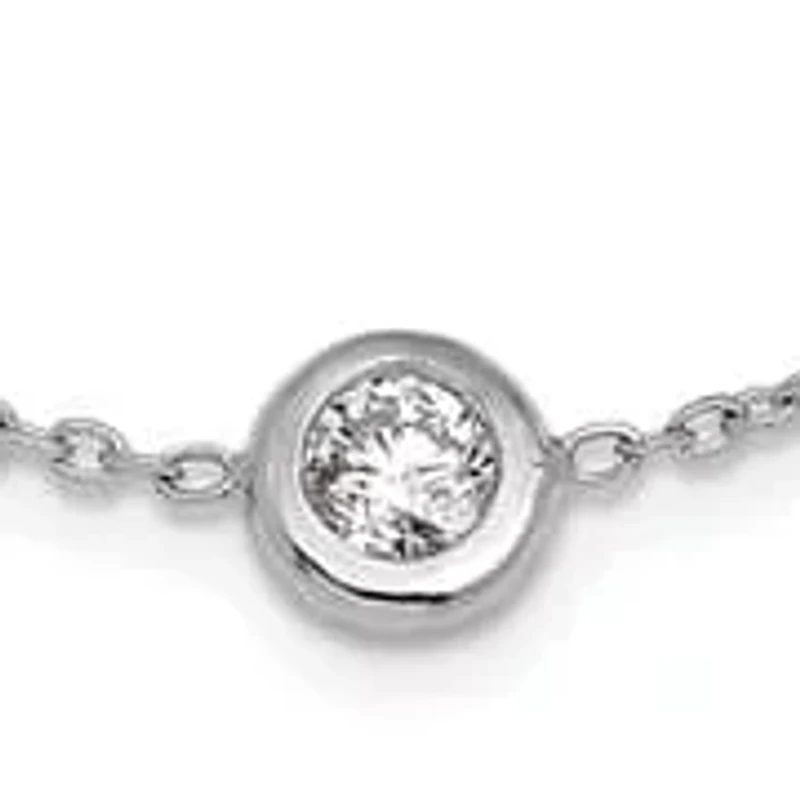 Lab Created Grown Diamond Bezel Set Polished Station Necklace Platinum