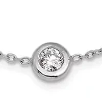 Lab Created Grown Diamond Bezel Set Polished Station Necklace Platinum