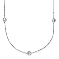 Lab Created Grown Diamond Bezel Set Polished Station Necklace Platinum
