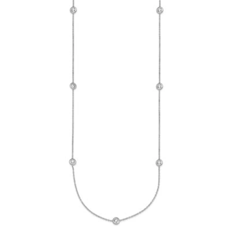 Lab Created Grown Diamond Bezel Set Polished Station Necklace Platinum
