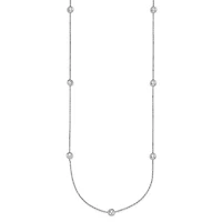 Lab Created Grown Diamond Bezel Set Polished Station Necklace Platinum