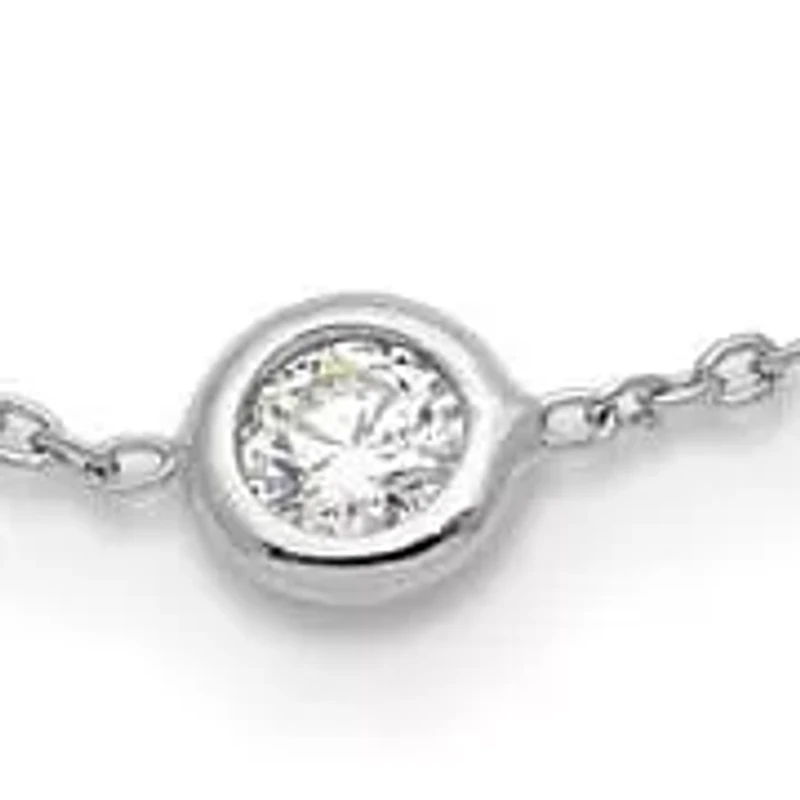 Lab Created Grown Diamond Bezel Set Polished Station Necklace Platinum