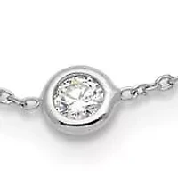 Lab Created Grown Diamond Bezel Set Polished Station Necklace Platinum