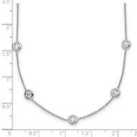 Lab Created Grown Diamond Bezel Set Polished Station Necklace Platinum
