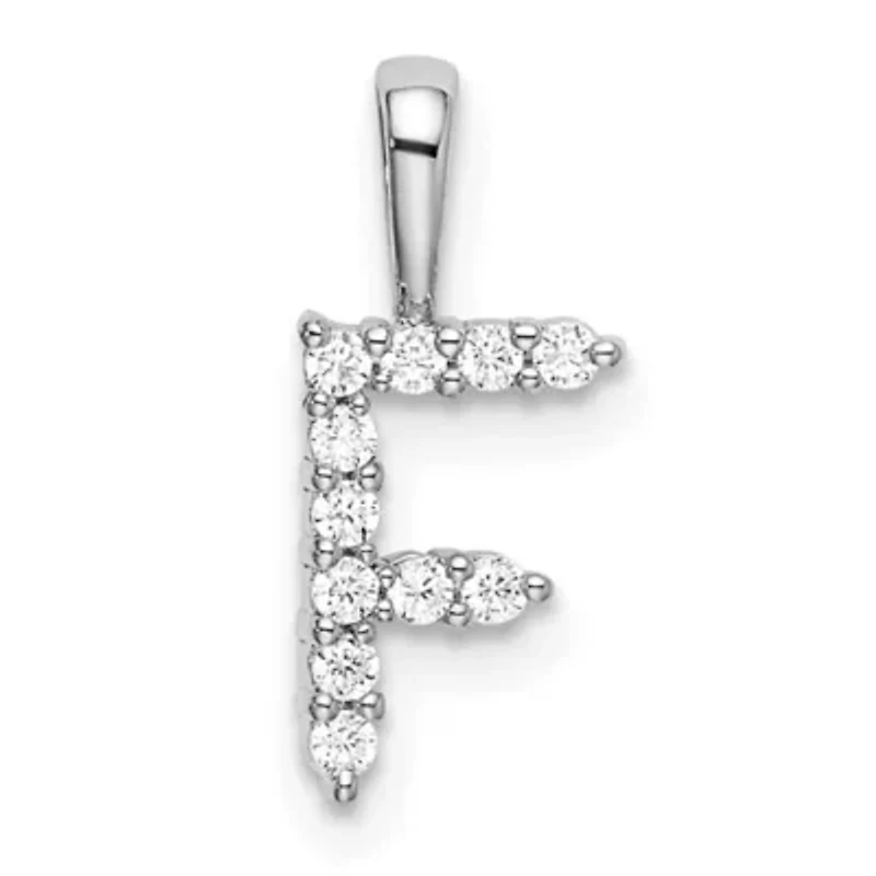 Lab Created Lab Grown Diamond VS/SI+ G+ Initial Pendant in 14K Gold