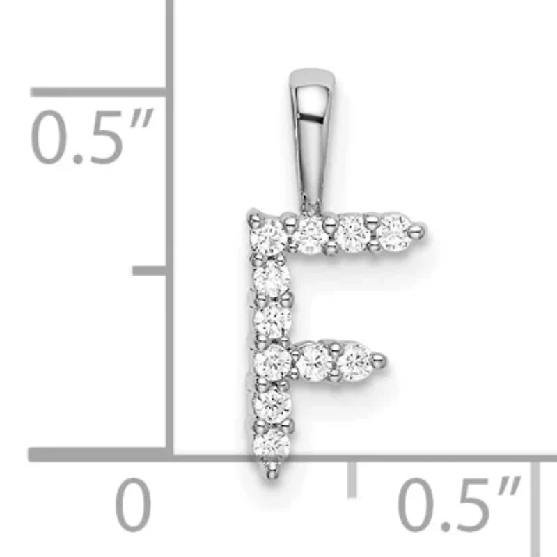 Lab Created Lab Grown Diamond VS/SI+ G+ Initial Pendant in 14K Gold