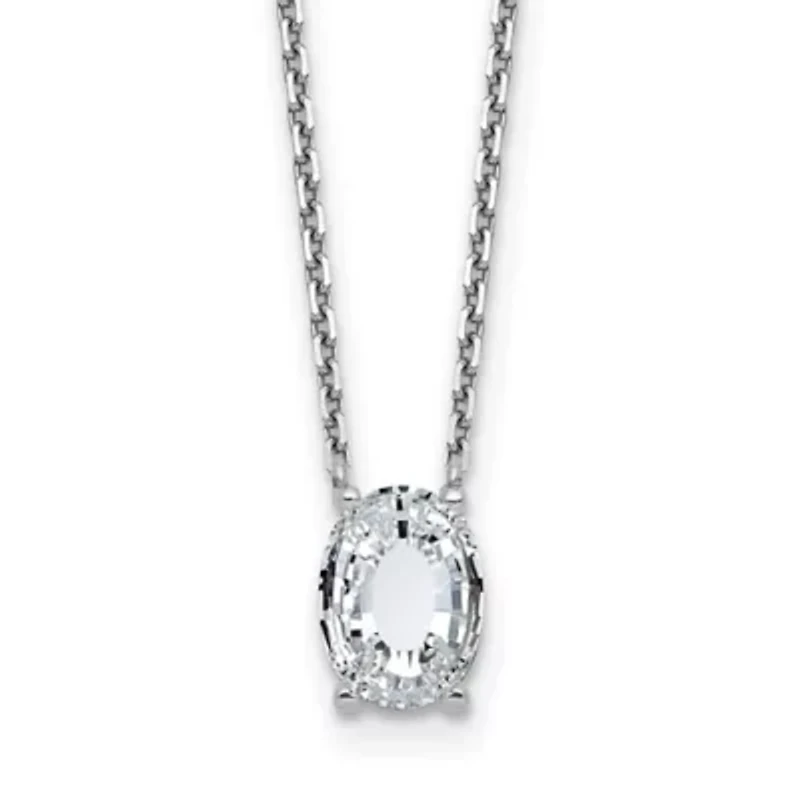 Lab Created Lab Grown Diamond VS+ F+ 18-inch Initial Necklace in 14K Gold