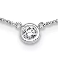 Lab Created 1/ ct. t.w. Grown Diamond VS+ F+ Bezel Necklace 18K White Gold