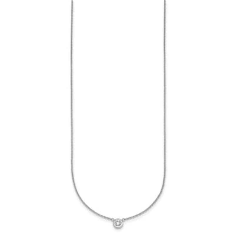 Lab Created 1/ ct. t.w. Grown Diamond VS+ F+ Bezel Necklace 18K White Gold