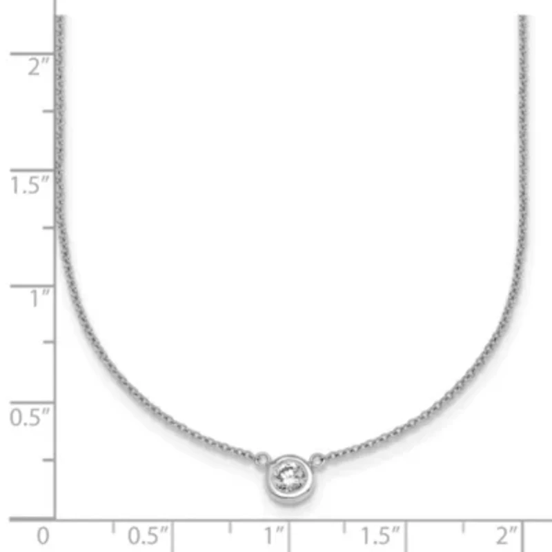 Lab Created 1/ ct. t.w. Grown Diamond VS+ F+ Bezel Necklace 18K White Gold