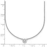 Lab Created 1/ ct. t.w. Grown Diamond VS+ F+ Bezel Necklace 18K White Gold