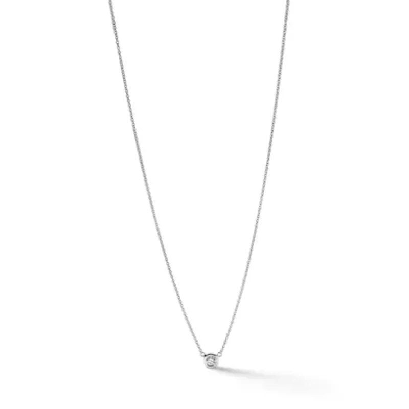 Lab Created 1/ ct. t.w. Grown Diamond VS+ F+ Bezel Necklace 18K White Gold