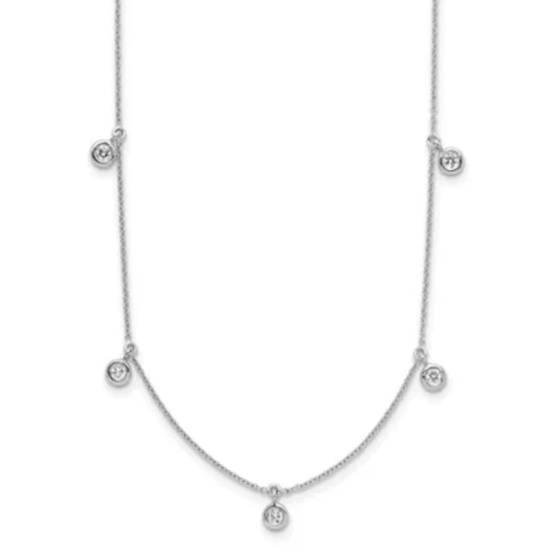Lab Created / ct. t.w. Grown Diamond VS+ F+ Stations Necklace 18K White Gold