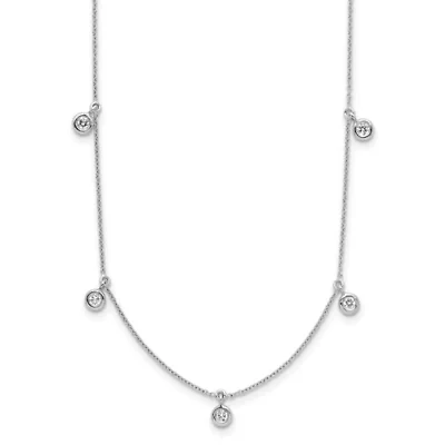 Lab Created / ct. t.w. Grown Diamond VS+ F+ Stations Necklace 18K White Gold