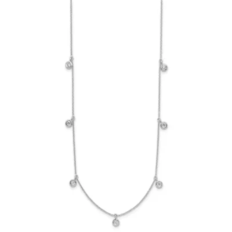 Lab Created / ct. t.w. Grown Diamond VS+ F+ Stations Necklace 18K White Gold