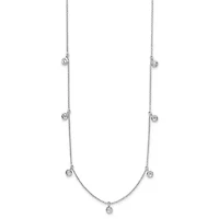Lab Created / ct. t.w. Grown Diamond VS+ F+ Stations Necklace 18K White Gold