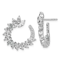Lab Created 3.81 ct. t.w. Grown Diamond VS+ F+ Fashion J-Hoop Post Earrings 14K Gold