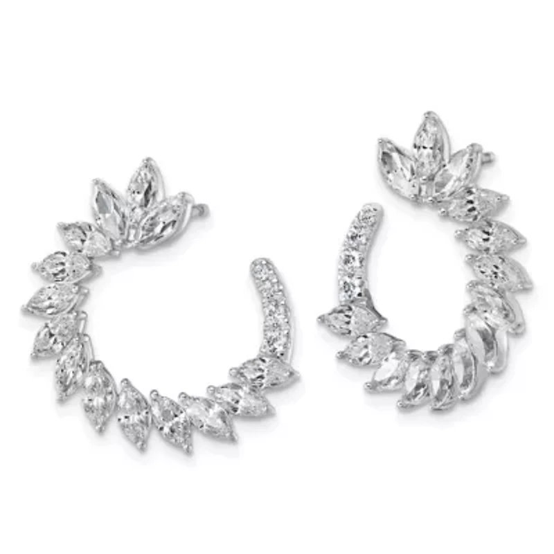 Lab Created 3.81 ct. t.w. Grown Diamond VS+ F+ Fashion J-Hoop Post Earrings 14K Gold