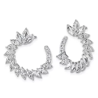 Lab Created 3.81 ct. t.w. Grown Diamond VS+ F+ Fashion J-Hoop Post Earrings 14K Gold