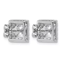 Lab Created 3.83 ct. t.w. Grown Diamond VS+ F+ Princess Halo Post Earrings 14K Gold