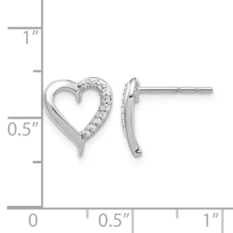 Lab Created 1/10 ct. t.w. Grown Diamond VS/SI+ G+ Heart Post Earrings 14K Gold