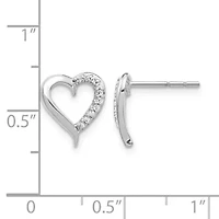 Lab Created 1/10 ct. t.w. Grown Diamond VS/SI+ G+ Heart Post Earrings 14K Gold