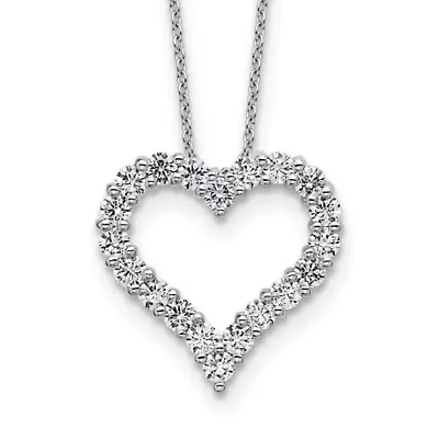 Lab Created 1 ct. t.w. Grown Diamond VS/SI+ G+ 18-inch Heart Necklace 14K Gold