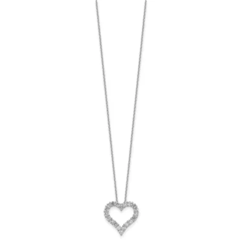 Lab Created 1 ct. t.w. Grown Diamond VS/SI+ G+ 18-inch Heart Necklace 14K Gold