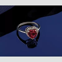 Lab Created 2.2 ct. t.w. Pink Sapphire and 1/6 Grown Diamond VS+ F+ Heart Ring 14K White Gold