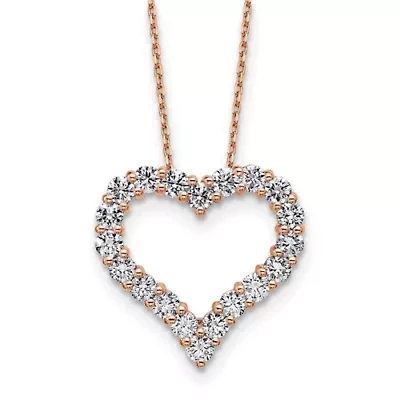 Lab Created 1.53 ct. t.w. Grown Diamond VS/SI+ G+ 18-inch Heart Necklace 14K Gold