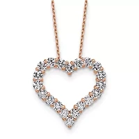 Lab Created 1.53 ct. t.w. Grown Diamond VS/SI+ G+ 18-inch Heart Necklace 14K Gold